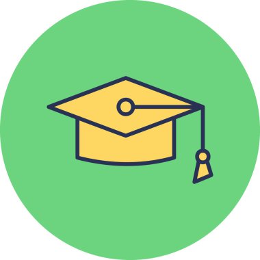 Mezuniyet şapkası ikonu. vektör illüstrasyonu