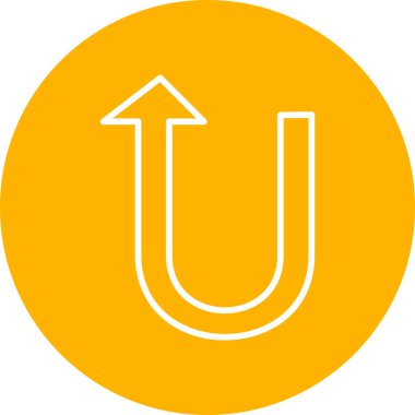 U Dönüş simgesi vektör illüstrasyonu