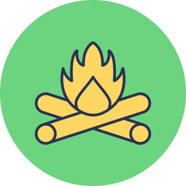 kamp ateşi ikonu vektör illüstrasyonu