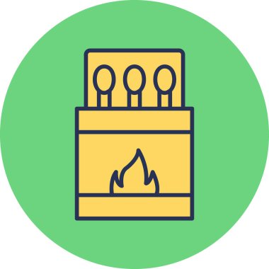 Kibrit. Web simgesi basit illüstrasyon