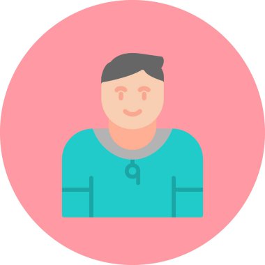 Jimnastik eğitmeni modern simge, vektör illüstrasyonu