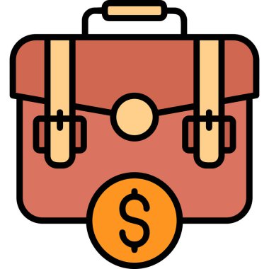 İçinde para olan çanta. vektör illüstrasyonu 