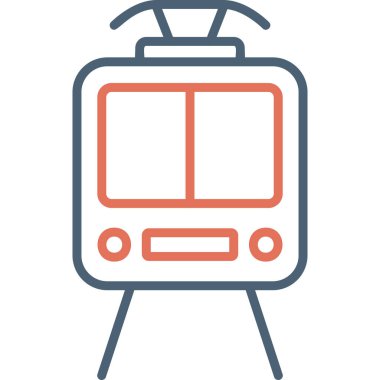 Bir tramvay simgesinin basit web illüstrasyonu