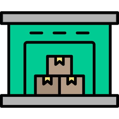 Bir depo simgesinin vektör illüstrasyonu