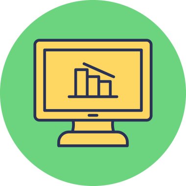 Çevrimiçi Veri Analizi simgesi vektör illüstrasyonu