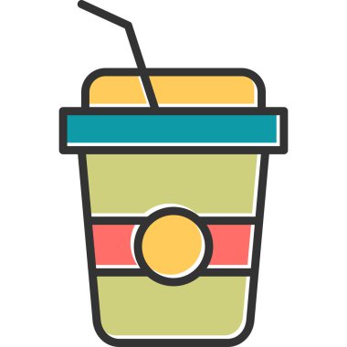 Kahve. Web simgesi basit illüstrasyon