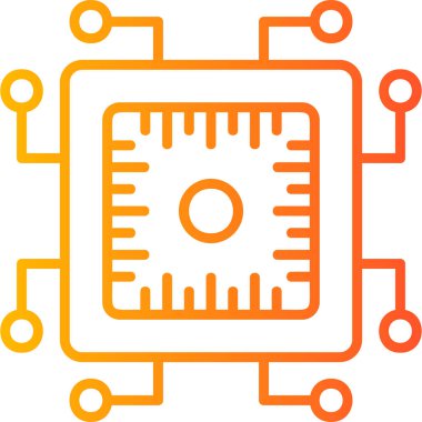 İşlemci Chip. Basit illüstrasyon