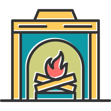 Yangın. Web simgesi basit illüstrasyon