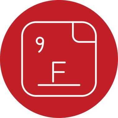 Florin, kimyasal element, web basit illüstrasyon