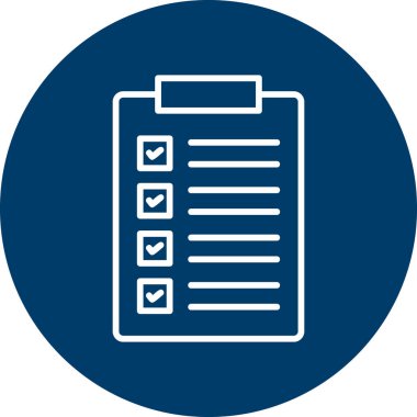 Kontrol listeli pano. Web simgesi basit illüstrasyon