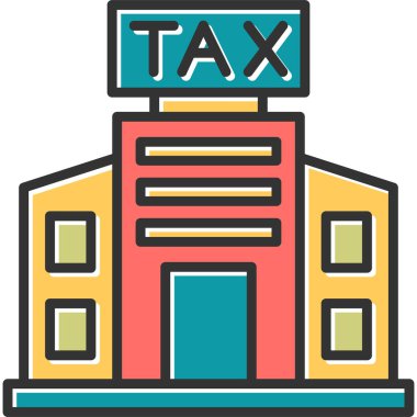 Vergi Dairesi Bina ikon vektör illüstrasyonu