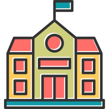 Bina. Web simgesi basit illüstrasyon