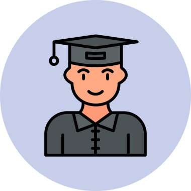 mezuniyet simgesi vektör illüstrasyonu