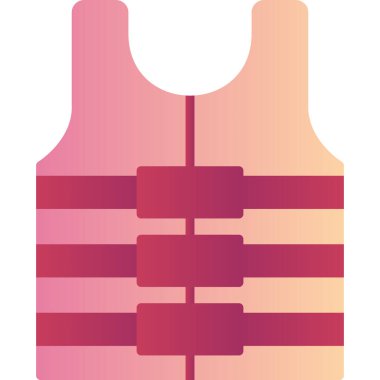 Renkli düz güvenlik yelek vektör simgesi