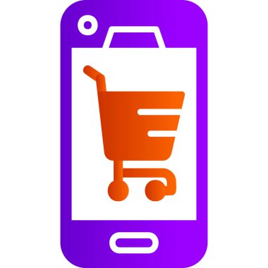 Çevrimiçi Shop Web simgesi basit illüstrasyon