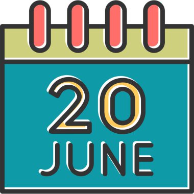 Takvim, Dünya Mülteci Günü vektör illüstrasyonu