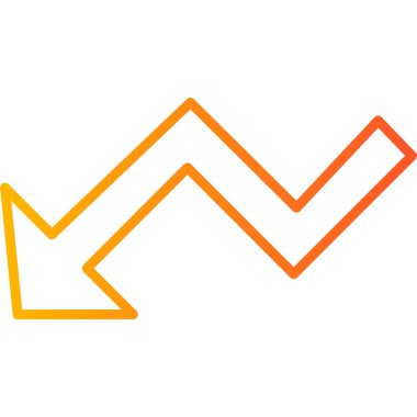 arrow down vector icon. style is stroke flat icons, red color, white background.