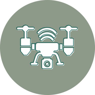 Drone simgesi, vektör illüstrasyonu basit tasarım