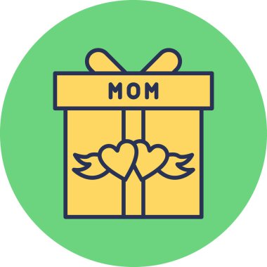 Hediye kutusu simgesi. Basit resimleme