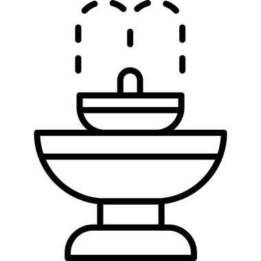 Çeşme simgesi, modern tasarım çizimi