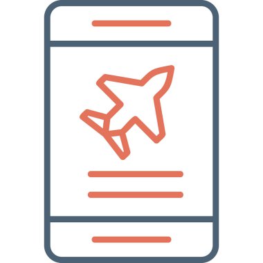 Uçak bileti ayırtma simgesi, modern tasarım illüstrasyonu