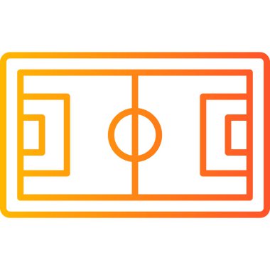 Futbol sahası simgesi, vektör illüstrasyonu