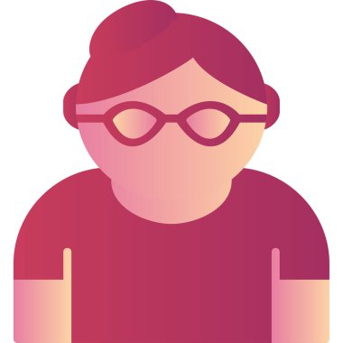 Old Woman internet user logo, simple icon for web page 