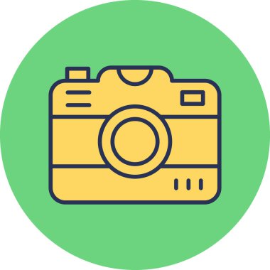 Fotoğraf Kamerası Simgesi. Vektör İllüstrasyonu