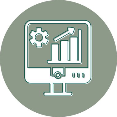 Çizelge ve pazar analizi, yönetim grafiği. Basit web illüstrasyonu