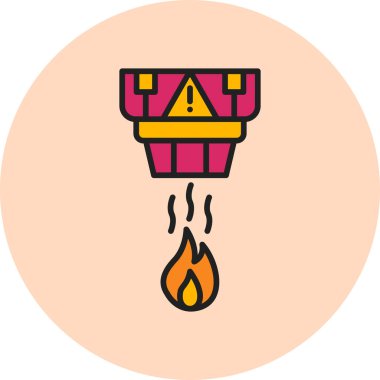 Duman dedektörü simgesinin vektör çizimi