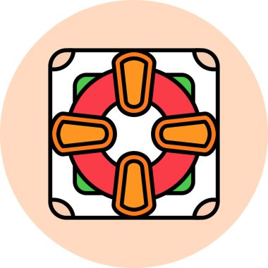 yaşam şamandırası düz simgesi, vektör illüstrasyonu