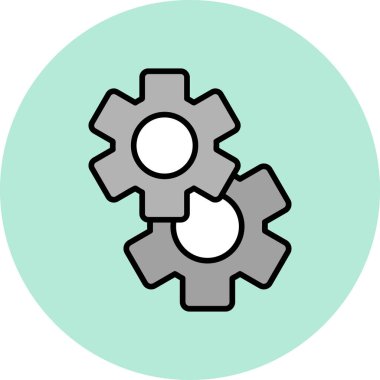 Gear modern simge, vektör illüstrasyonu