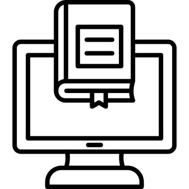 Çevrimiçi Kütüphane. Web simgesi basit illüstrasyon