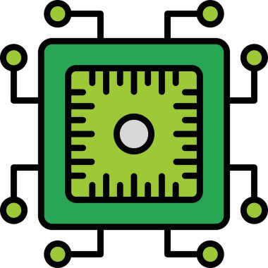 İşlemci Chip. Basit illüstrasyon