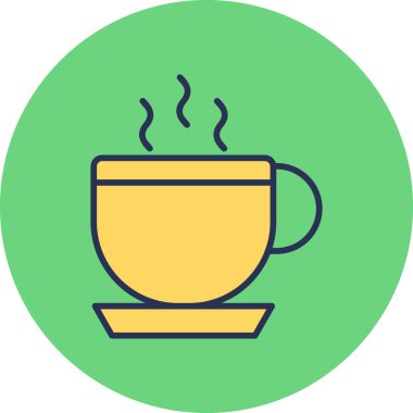 çay fincanı simgesi, vektör illüstrasyonu