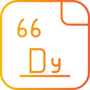 Dissprosium ikon vektör çizimi 