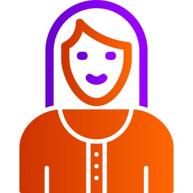 Web Page female internet user, graphic woman logo, simple icon 