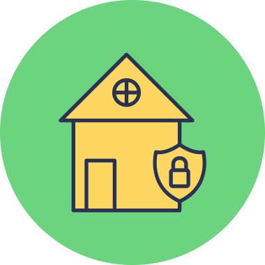 Ev Güvenlik simgesi vektör illüstrasyonu