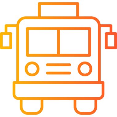 Otobüs simgesi, modern tasarım illüstrasyonu