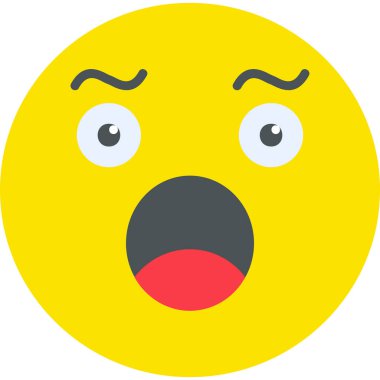 Şaşırmış emoji simgesinin vektör illüstrasyonu