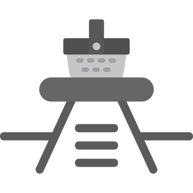 Piknik sepeti. Web simgesi basit illüstrasyon