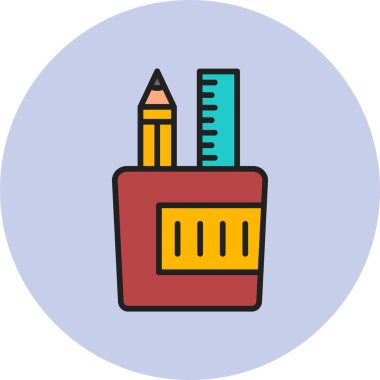 Kalem ve silgi simgesinin vektör çizimi