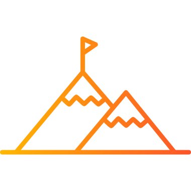 Bir dağ simgesinin vektör illüstrasyonu