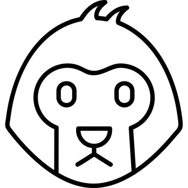 Maymun Ağı simgesi basit illüstrasyon