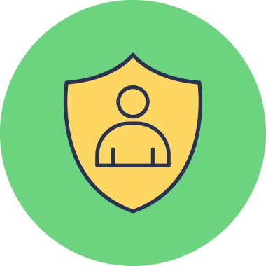 Koruma çizgisi simgesi, vektör illüstrasyonu