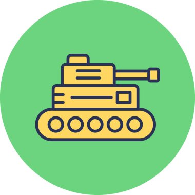 askeri tank simgesi, vektör illüstrasyonu