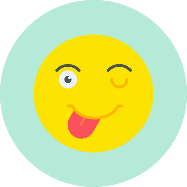 Sonrisa Emoji Con Lengua Lamer Boca — Vector de stock