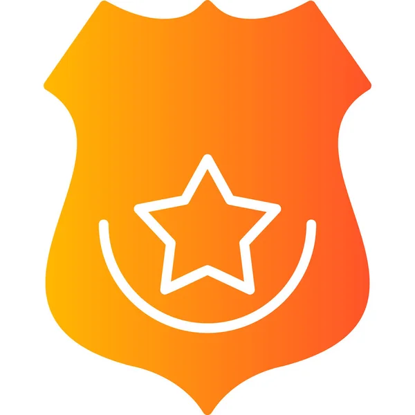 Ikona Gwiazdy Płaskim Stylu Izolowane Białym Tle Szeryf Symbol Wektor — Wektor stockowy