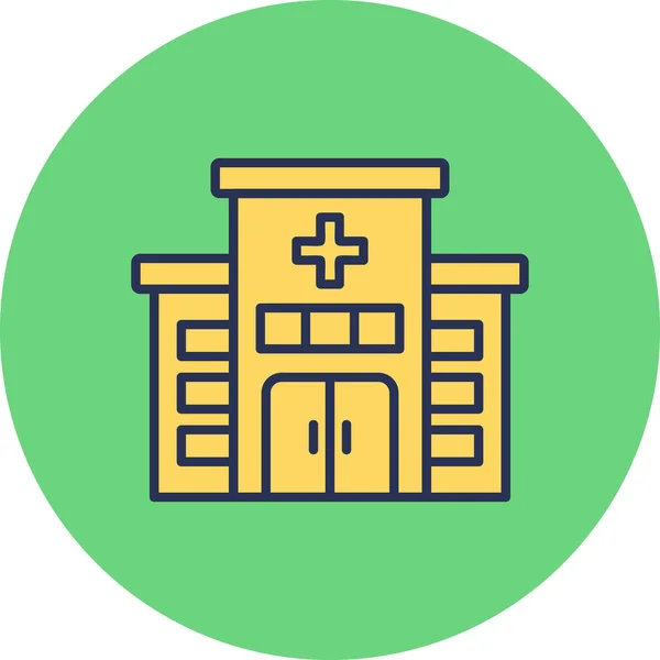 Edificio Del Hospital Icono Vector Ilustración — Archivo Imágenes Vectoriales