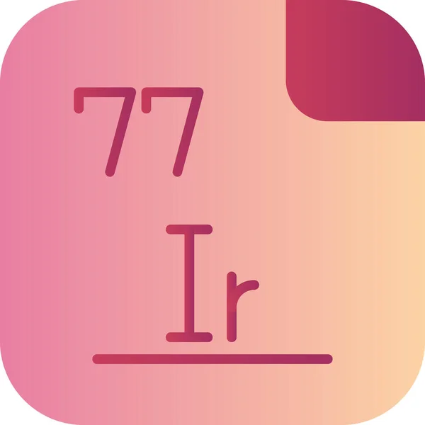 77イリジウム メンデレーエフ周期表のアイコン — ストックベクタ